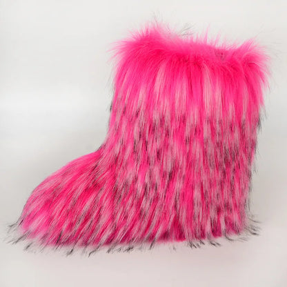 Bottes de Neige de Luxe en Fausse Fourrure EAEOVNI – Chaleur, Style &amp; Confort Gothique Chic