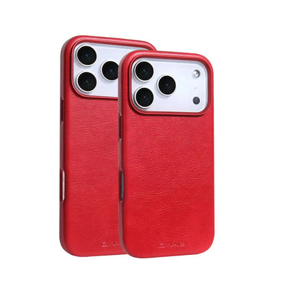 Magnetic Leather Texture for MagSafe Phone Case for IPhone 17 16pro Max 15 14 Pro 13 Wireless Charging Alloy Lens Bumper Cover
