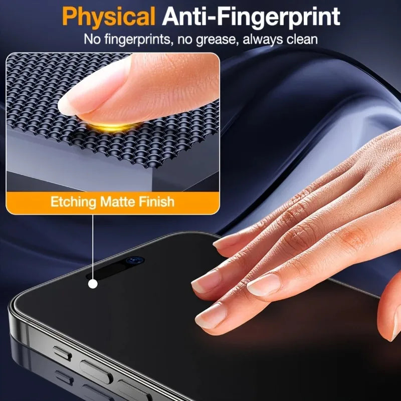 3Pcs Matte Privacy Screen Protector for iPhone 17 16 15 14 Pro Max  Anti-Spy Tempered Glass For iPhone 13 12 11 Matte Private