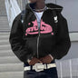 Zip Up Hoodies Cardigan Hooded Warmth Sweatshirt Aesthetics Letter Print Trend Casual Hip Hop Y2k New Sweatshirts Men's Clothing