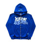 Men's Retro American Letter Zipper Printed Hooded Sweatshirt, Unisex Autumn and Winter Open Cardigan
