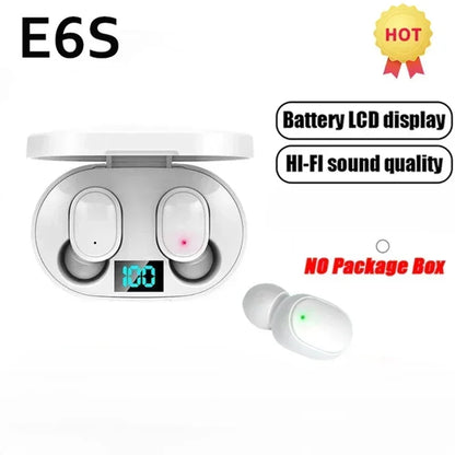 E6S Wireless Bluetooth Earphones TWS Bluetooth Headset Wireless Earbuds Noise Canceling Earphones with Microphone Headphones