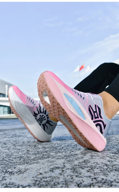 Marathon Men Running Shoes Carbon Board Sports Breathable Comfortable Athletic Air Cushion Women's Lightweight Nonskid Sneakers