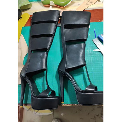 Summer sexy high heel platform  women sandal belt peep toe night party sandal