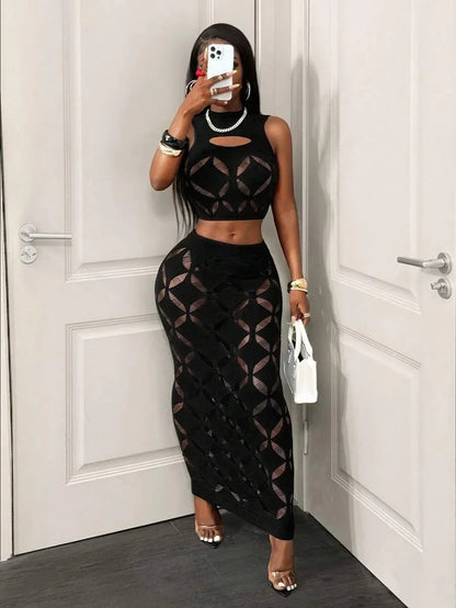 Ensemble 2 pièces Mesh Sexy – Top &amp; Bas – Toutes Saisons