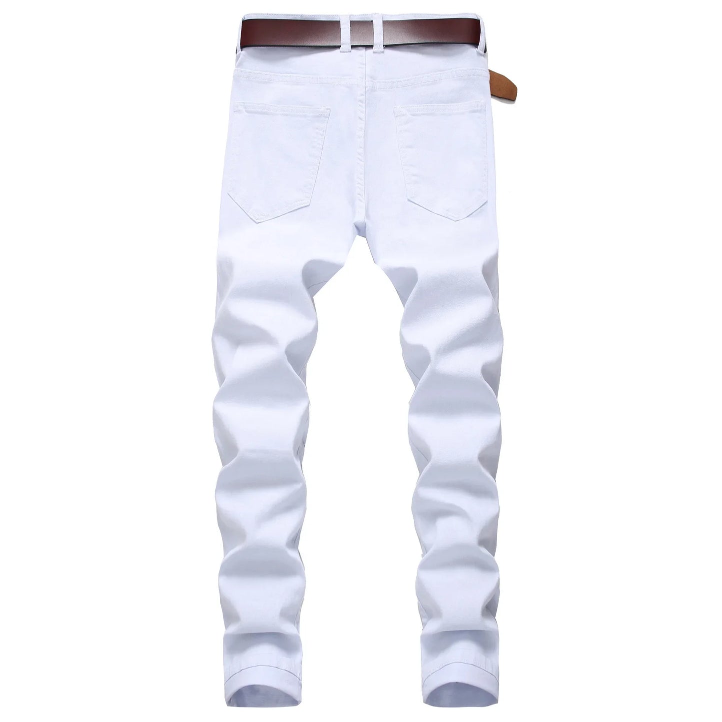 Jean Slim Hip-Hop ZHANLINWU 499 – Style Distressed, Détails Déchirés &amp; Confort Denim