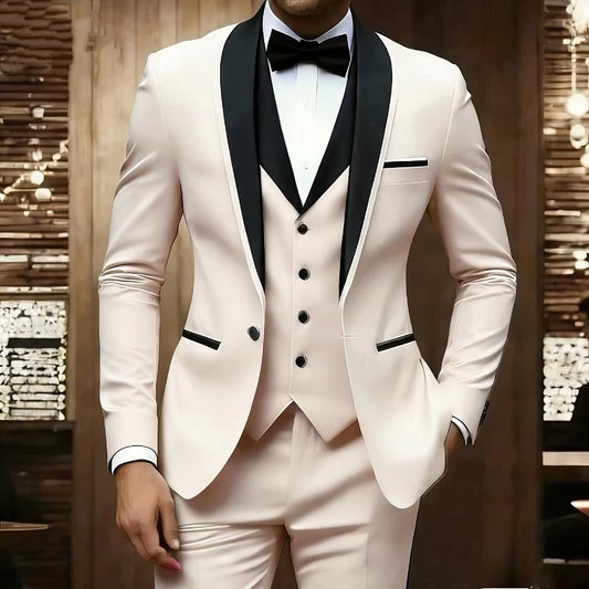 Costume de Mariage Formel Homme TTXI – Simple Boutonnage, Coupe Élégante &amp; Tissage Premium