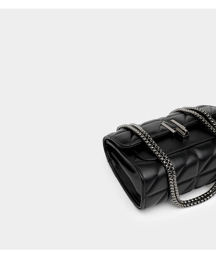 Black Luxury Handbags And Purse Women PU Leather Messenger Shoulder Bag Plaid Female Crossbody Bag Tassel Quilted Brand