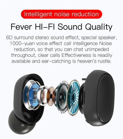 E6S Wireless Bluetooth Earphones TWS Bluetooth Headset Wireless Earbuds Noise Canceling Earphones with Microphone Headphones