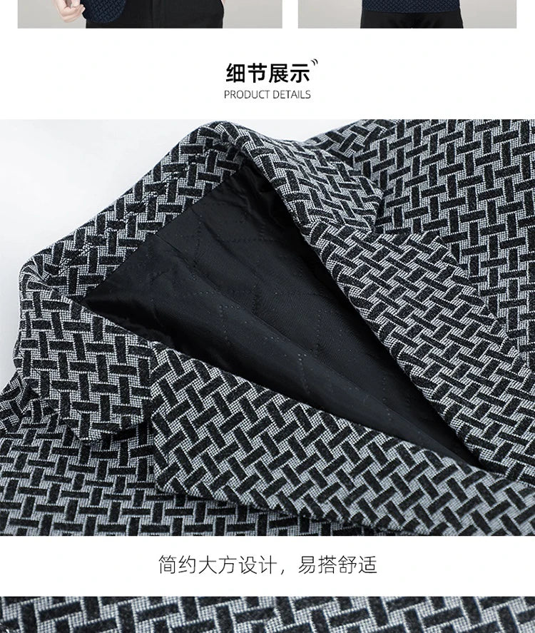 2026 Spring New Men's Blazer Business Casual Suit Jacket Middle Aged Male Fashion Office Wear Outerwear Top