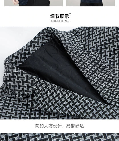 2026 Spring New Men's Blazer Business Casual Suit Jacket Middle Aged Male Fashion Office Wear Outerwear Top