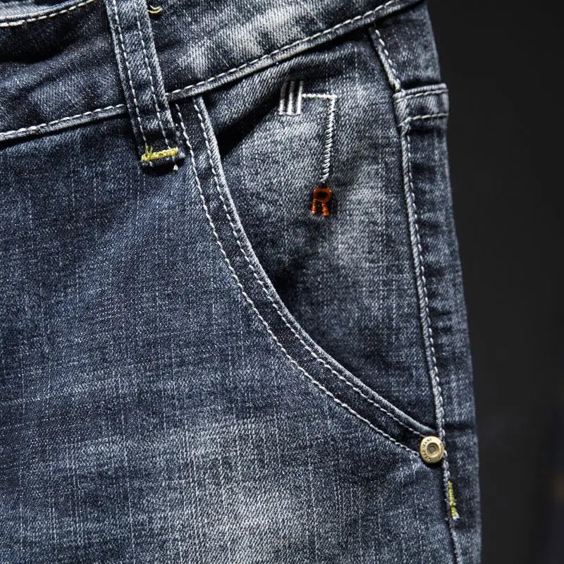 Jean Slim Déchiré Usé Tsingyi – Style Casual, Effet Moustache &amp; Confort Stretch