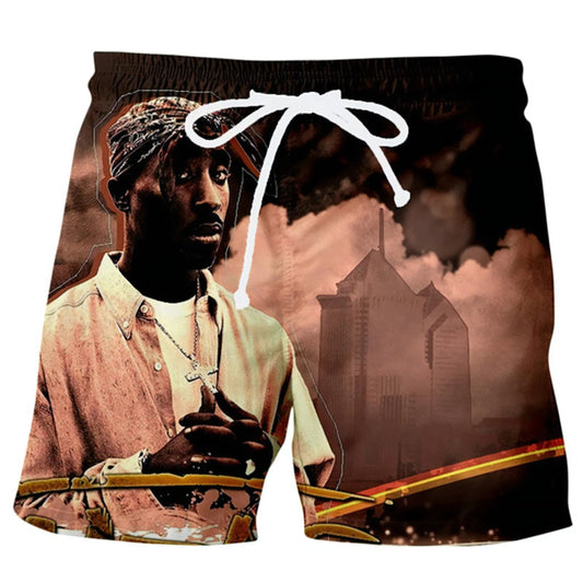 "Hawaiian & Sport" Printed Beach Shorts – Summer Comfort, Quick-Drying & Casual Style