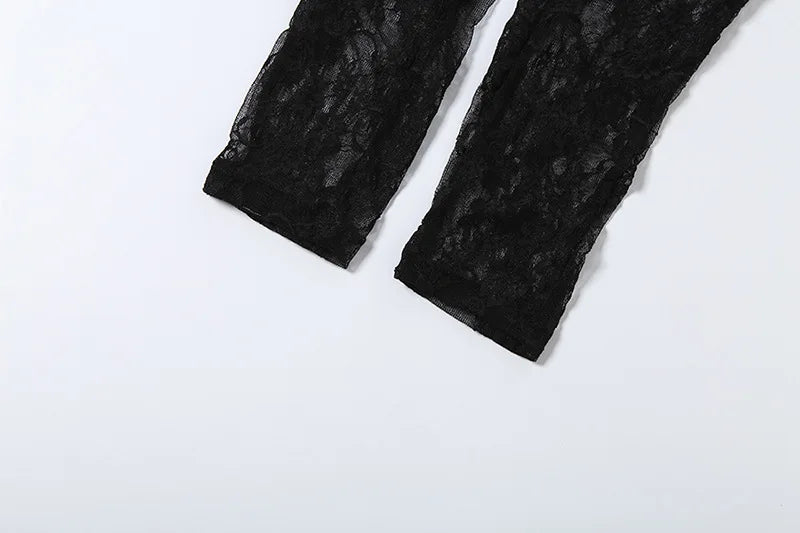 Combinaison Slim en Dentelle Ajourée – Élégance "High Street" par Foamlina