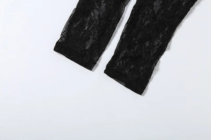 Combinaison Slim en Dentelle Ajourée – Élégance "High Street" par Foamlina