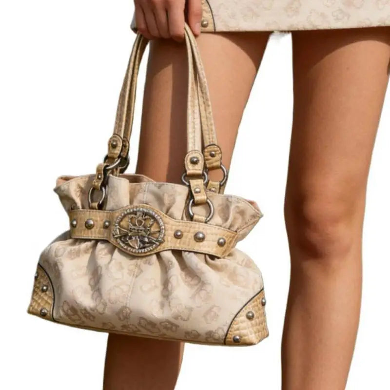 Sweet Cool Underarm Bag Y2k Hot Girls Pu Leather Large Capacity Shoulder Tote Bag Women Fairycore Aesthetic Handbag Chic