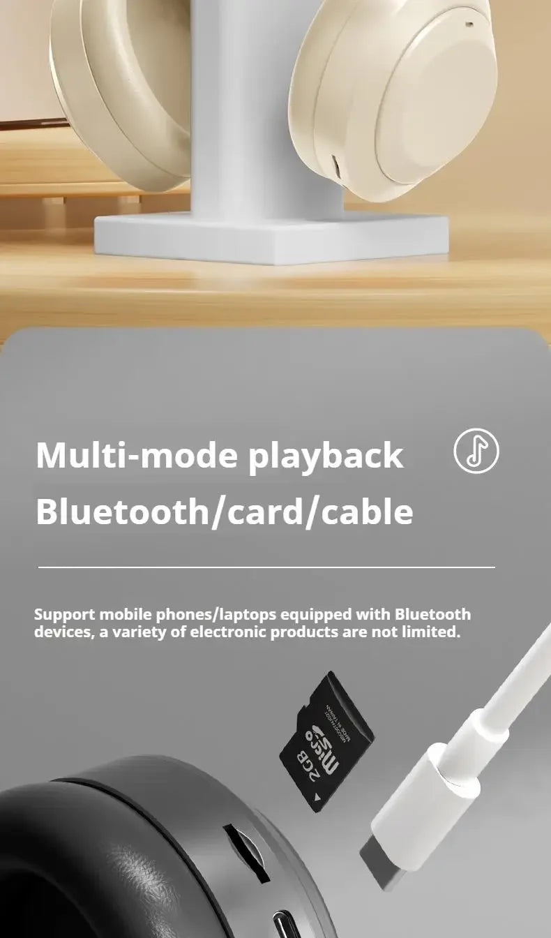 Over-Ear Hi-Fi Stereo M5 Headsets Wireless Bluetooth 5.3 Headphones Sports Gaming Earphones Support TF/AUX Noise Reduction