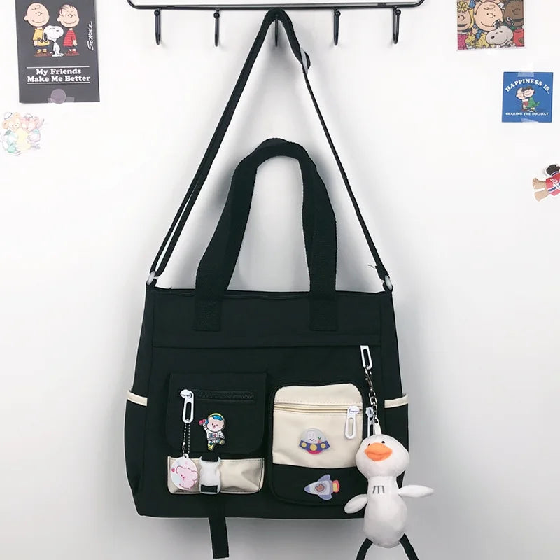 New Canvas Women Handbags Messenger Bag Youth Ladies Fashion Shoulder Tote Bag Versatile Female Crossbody Bags Pouch Pack Bolsas