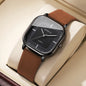 Fashion Square Dial Men's Watches Minimalist Quartz Watch Casual Leather Strap Wristwatch Reloj Hombre（Without Box）