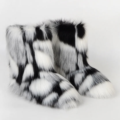 Bottes de Neige de Luxe en Fausse Fourrure EAEOVNI – Chaleur, Style &amp; Confort Gothique Chic