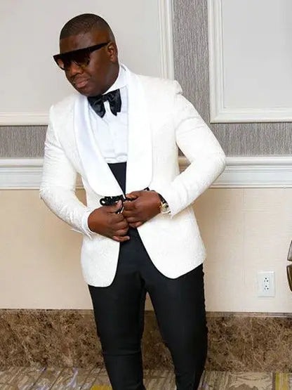 Men's Wedding Suit 2023 Italian Design Custom Black Smoking Tuxedo Jacket 3-piece Set (coat Vest Pants) Men's Groom Terno Suit
