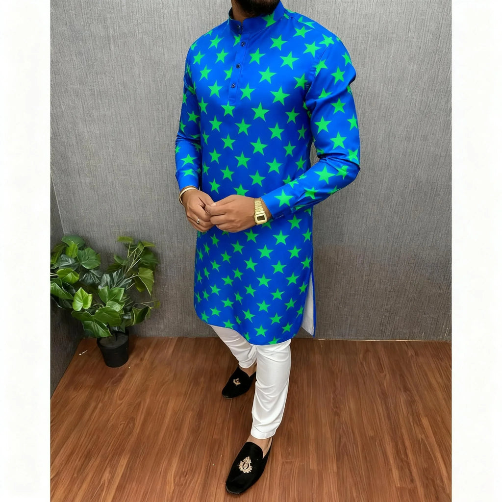 2026 Men's Clothing Ethnic Print Plus Size Tops Wedding Wear Classic Morocco Kaftan Herren Muslim Tenue Arabe Homme﻿