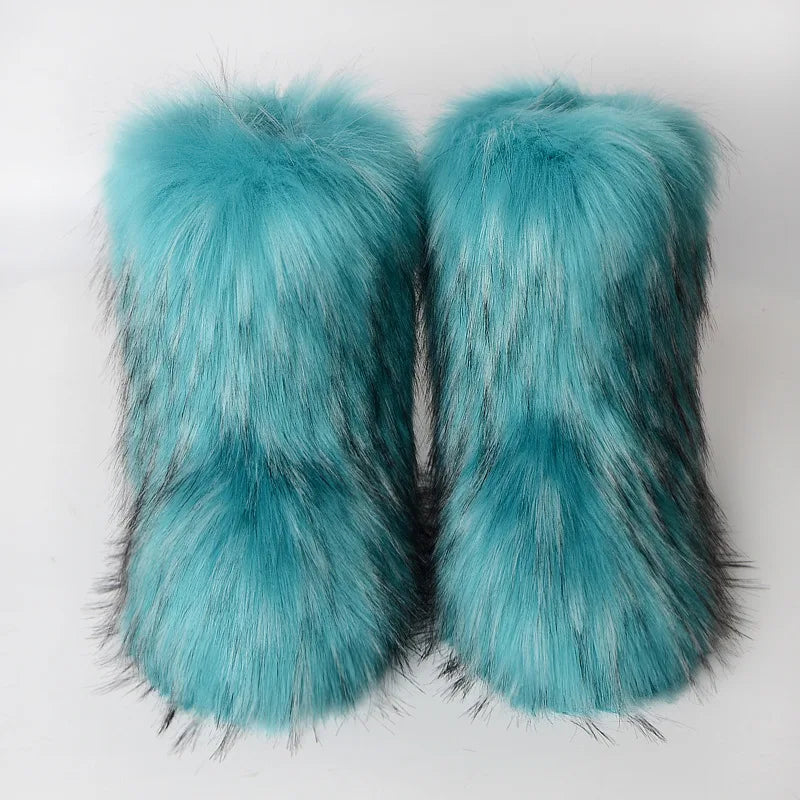 Bottes de Neige de Luxe en Fausse Fourrure EAEOVNI – Chaleur, Style &amp; Confort Gothique Chic
