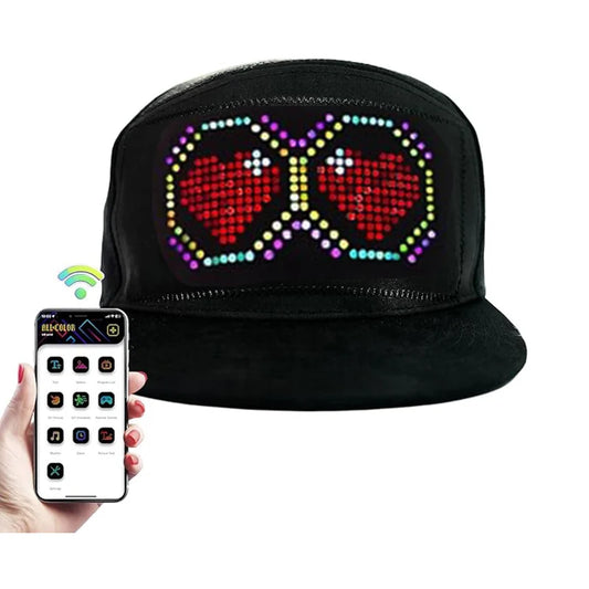 App Control LED Display Up Baseball Caps Hats Bluetooth Personalized Customized New Messages Era for Parties, Birthdays, Gifts