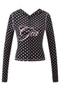 slim fit shoulder floral print bright line design slim fit hooded zipper short jacket pants for women