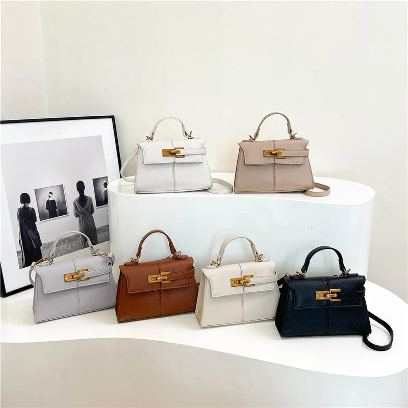 Brand Luxury Trapezoidal Clutch Bag Hardware Lock Design Square Bag Fashion Shoulder Handbag Crossbody Women Evening Clutches
