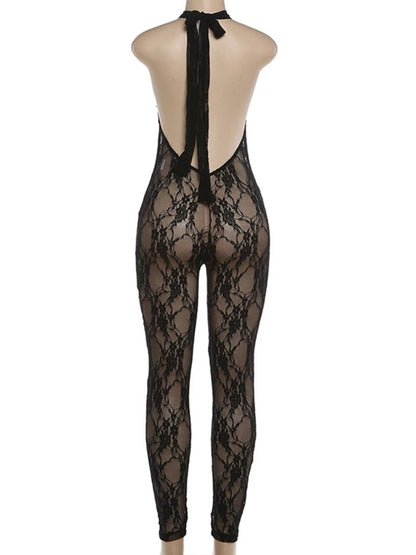 Combinaison Slim en Dentelle Ajourée – Élégance "High Street" par Foamlina