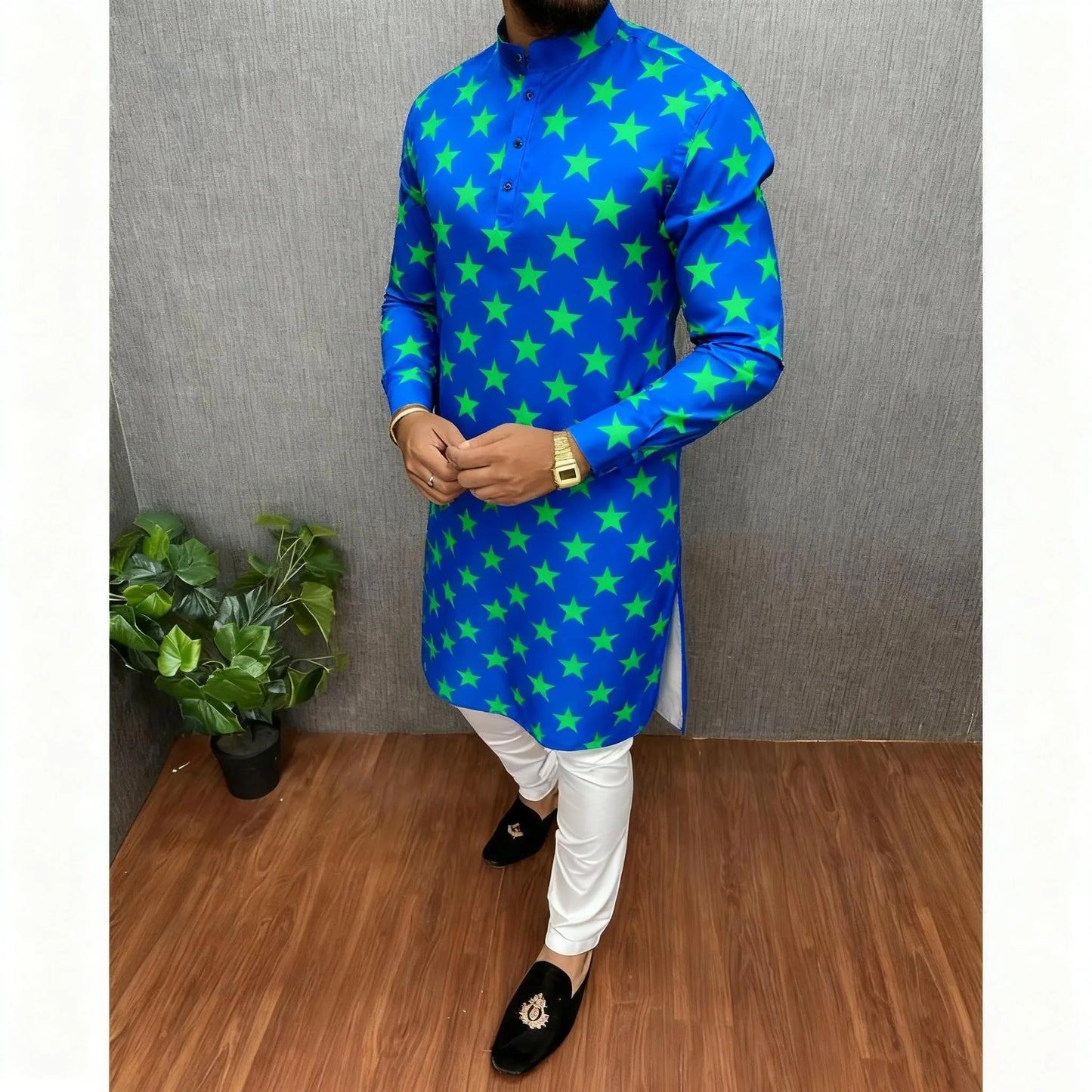 2026 Men's Clothing Ethnic Print Plus Size Tops Wedding Wear Classic Morocco Kaftan Herren Muslim Tenue Arabe Homme﻿