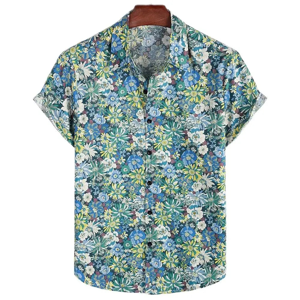 Sleeve Casual Loose Streetwear Summer Beach Shirts for Male/Female Clothing Hawaiian Men's Shirt Floral Harajuku Printed Short