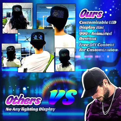 App Control LED Display Up Baseball Caps Hats Bluetooth Personalized Customized New Messages Era for Parties, Birthdays, Gifts