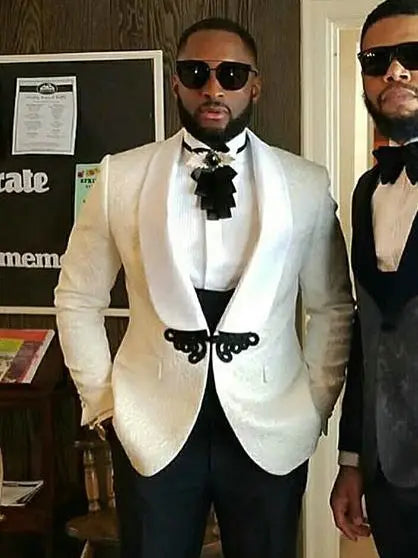 Men's Wedding Suit 2023 Italian Design Custom Black Smoking Tuxedo Jacket 3-piece Set (coat Vest Pants) Men's Groom Terno Suit