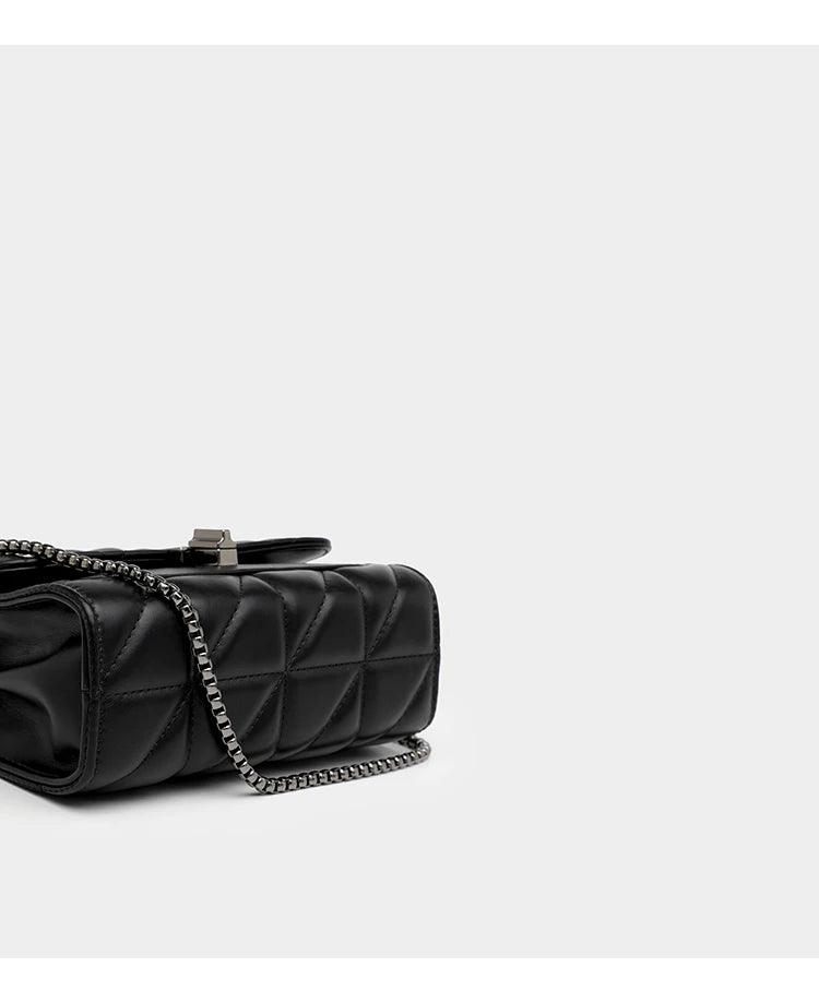 Black Luxury Handbags And Purse Women PU Leather Messenger Shoulder Bag Plaid Female Crossbody Bag Tassel Quilted Brand