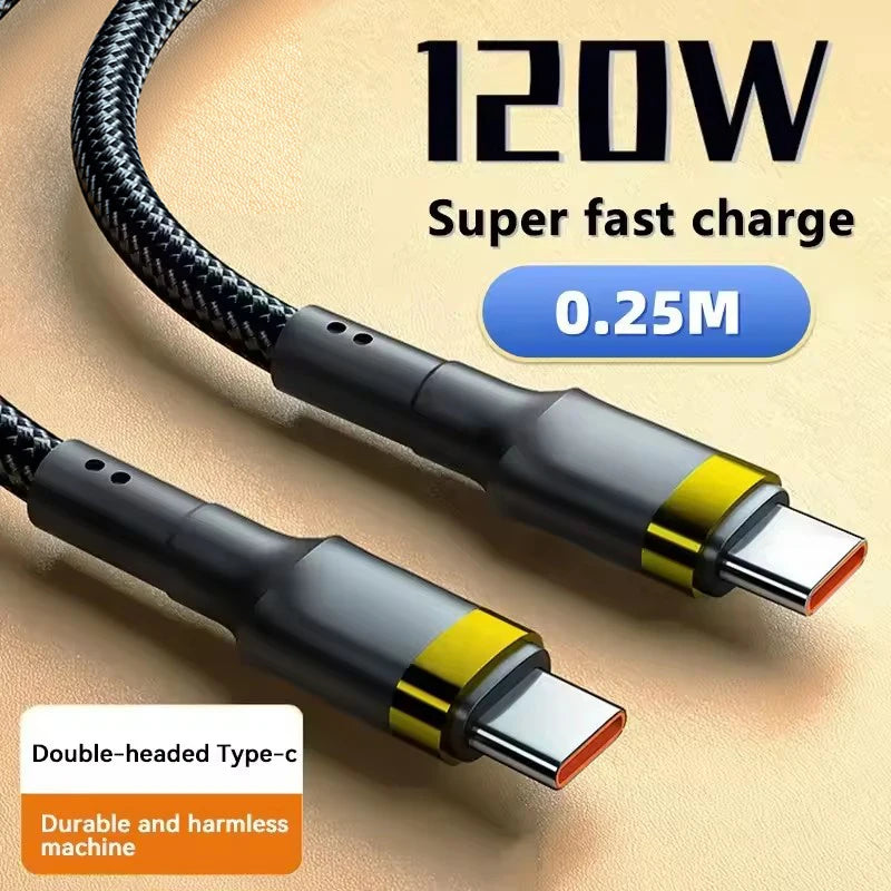 120W Fast Charge Cable  PD Quick Charging High Quality USB C TO USB Type C Cable For iPhone Xiaomi 17 Plus Pro Max Samsung S24