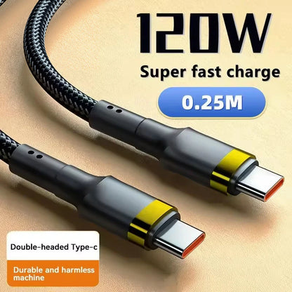 120W Fast Charge Cable  PD Quick Charging High Quality USB C TO USB Type C Cable For iPhone Xiaomi 17 Plus Pro Max Samsung S24