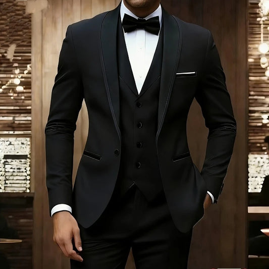 Costume de Mariage Formel Homme TTXI – Simple Boutonnage, Coupe Élégante & Tissage Premium