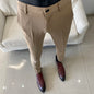 Spring 2026 Mens Casual Slim Fit Dress Pants Streetwear Suit Pants Men High Quality Office Pants All Match ankle Length Trousers