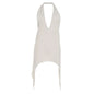 Hottie Irregular Wild Sexy Classic Halter Deep V Neck High Waist Open Back Sleeveless Mini Dress Rave Party Night Club Wear