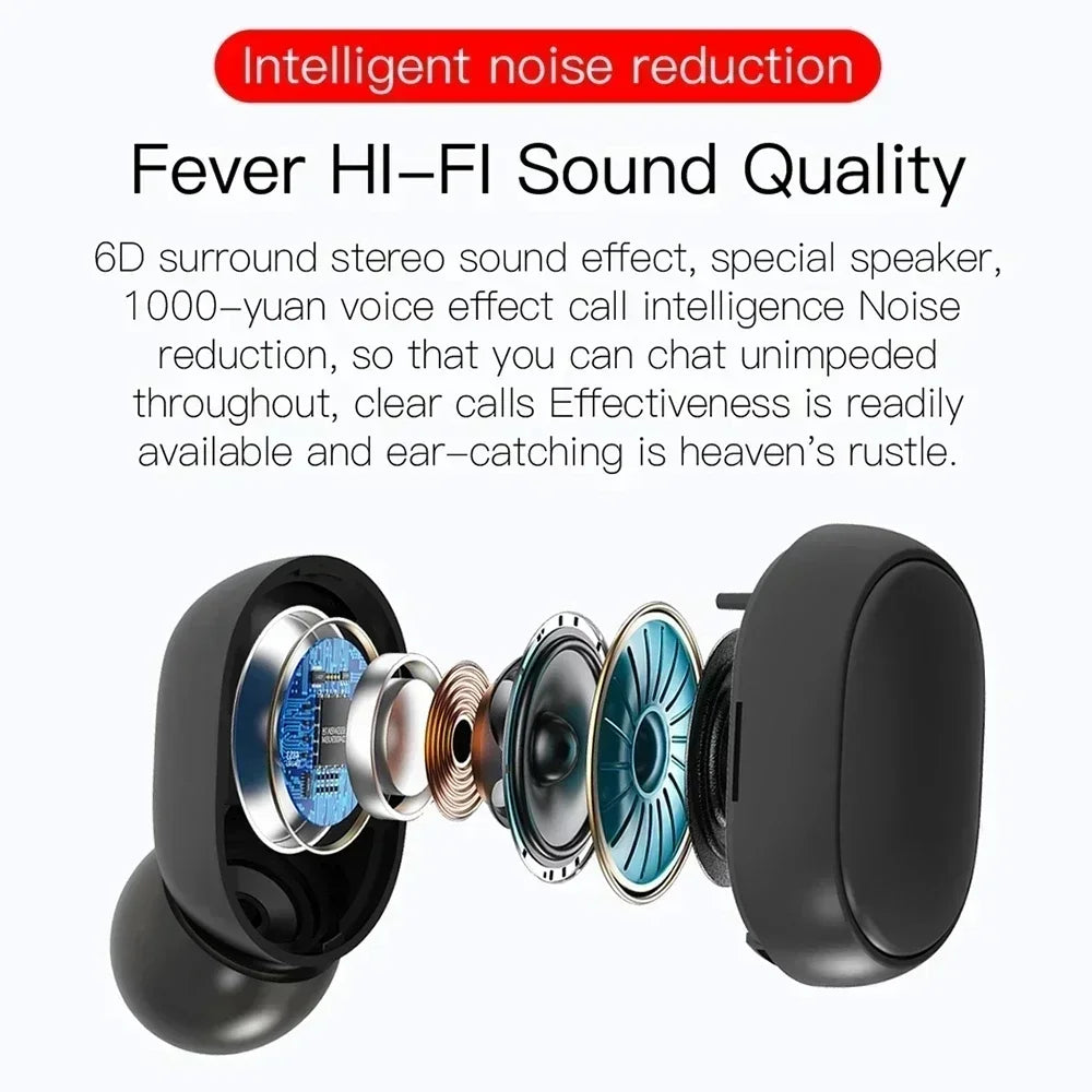 E6S Wireless Bluetooth Earphones TWS Bluetooth Headset Wireless Earbuds Noise Canceling Earphones with Microphone Headphones