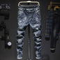Jean Slim Déchiré Usé Tsingyi – Style Casual, Effet Moustache &amp; Confort Stretch