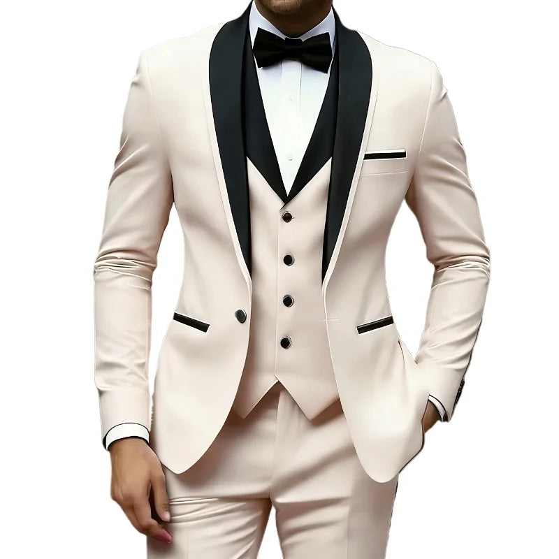 Costume de Mariage Formel Homme TTXI – Simple Boutonnage, Coupe Élégante &amp; Tissage Premium