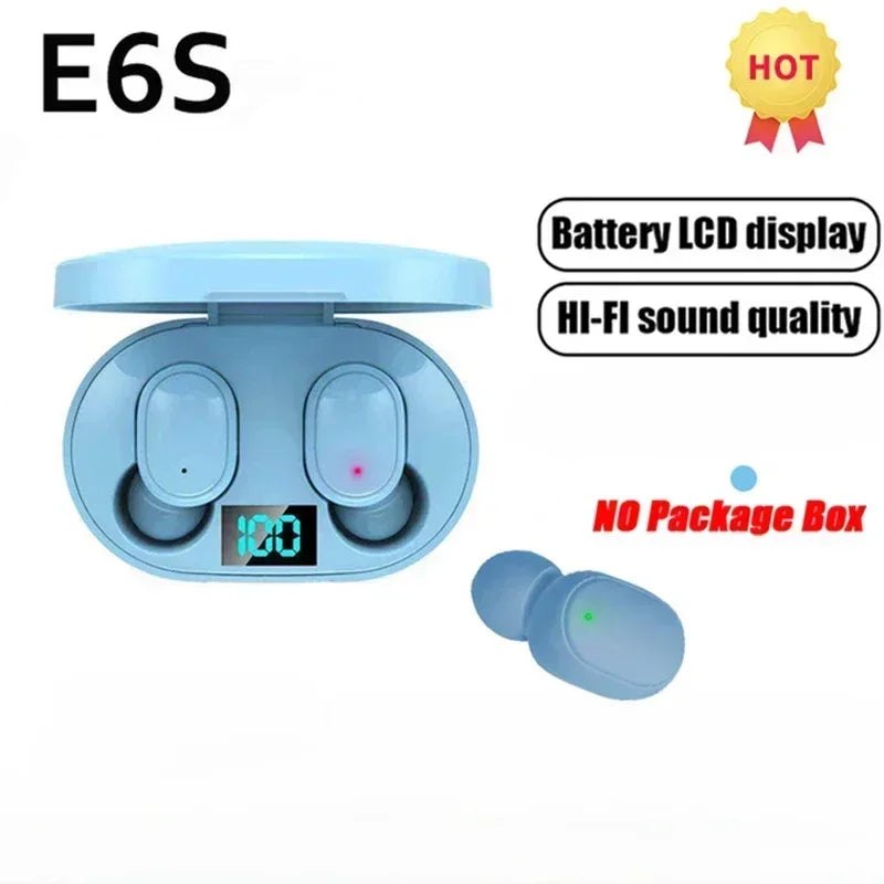E6S Wireless Bluetooth Earphones TWS Bluetooth Headset Wireless Earbuds Noise Canceling Earphones with Microphone Headphones
