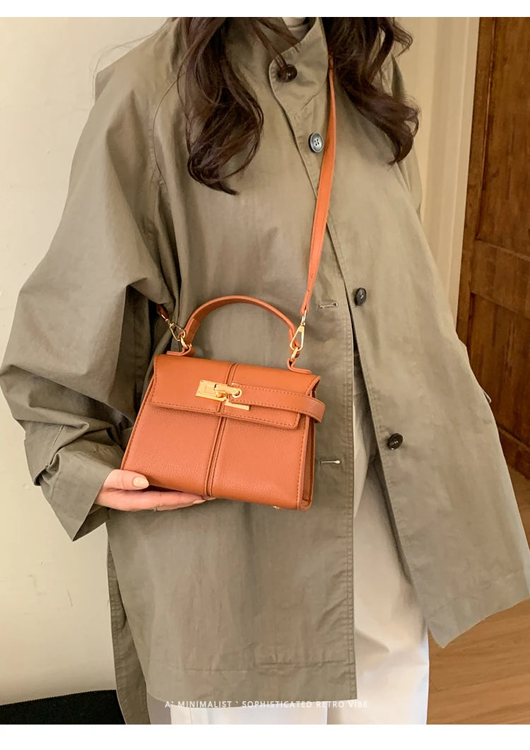 Elegant Versatile Ladies Crossbody Bag Handbag  Bag Fashionable Outgoing Small Handle Bag Commuting Style Detachable Strap