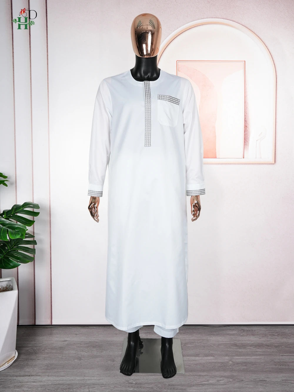 New African Traditional Clothes For Business Men Embroidery Dashiki Robe Shirt and Pants Sets 2 PCS Outfits Wedding Party 2025