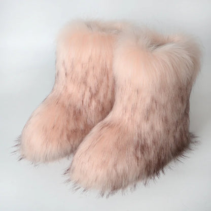 Bottes de Neige de Luxe en Fausse Fourrure EAEOVNI – Chaleur, Style &amp; Confort Gothique Chic