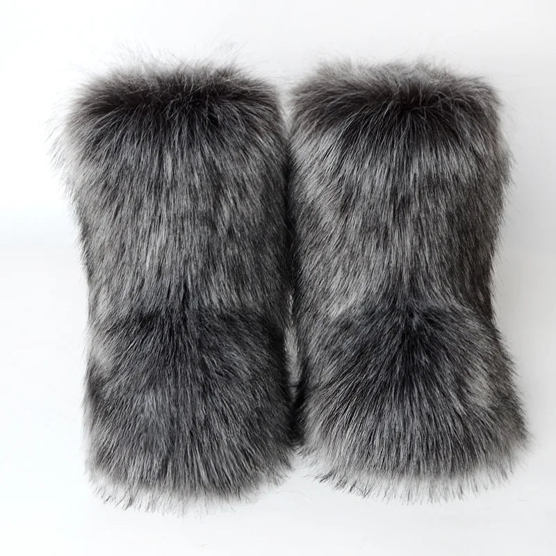 Bottes de Neige de Luxe en Fausse Fourrure EAEOVNI – Chaleur Extrême &amp; Style Hivernal Glamour