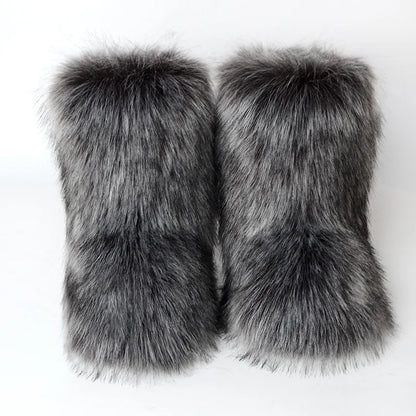 Bottes de Neige de Luxe en Fausse Fourrure EAEOVNI – Chaleur Extrême &amp; Style Hivernal Glamour